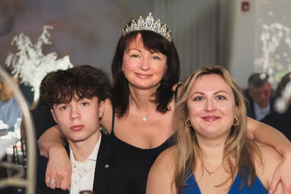 Birthday girl tiara with teen son and daughter