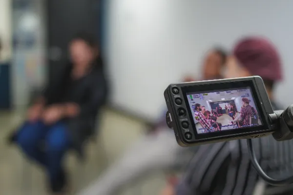 Bts camera monitor closeup filming scene