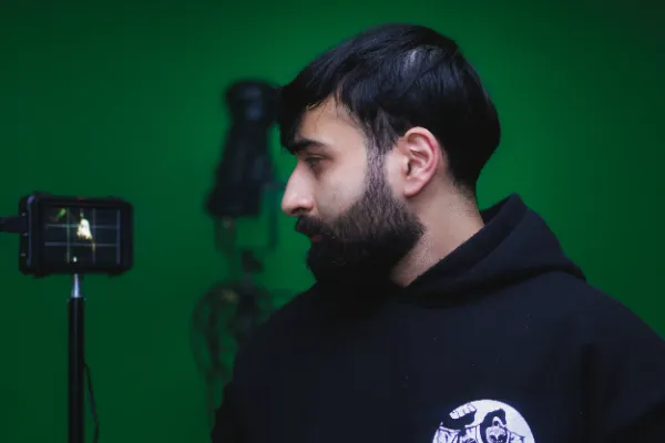 Bts cinematographer green screen monitor side profile