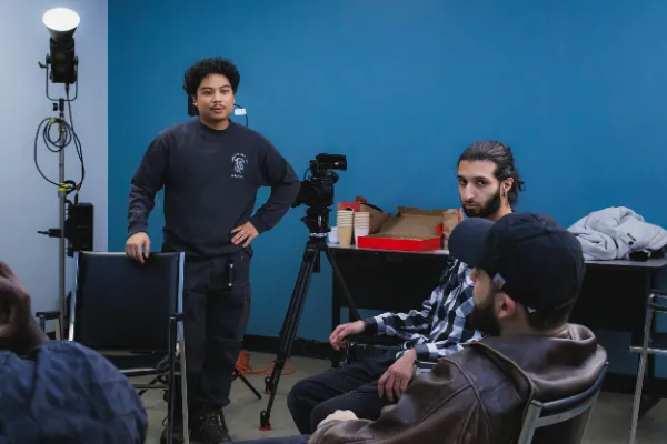 Bts director briefing crew blue wall studio